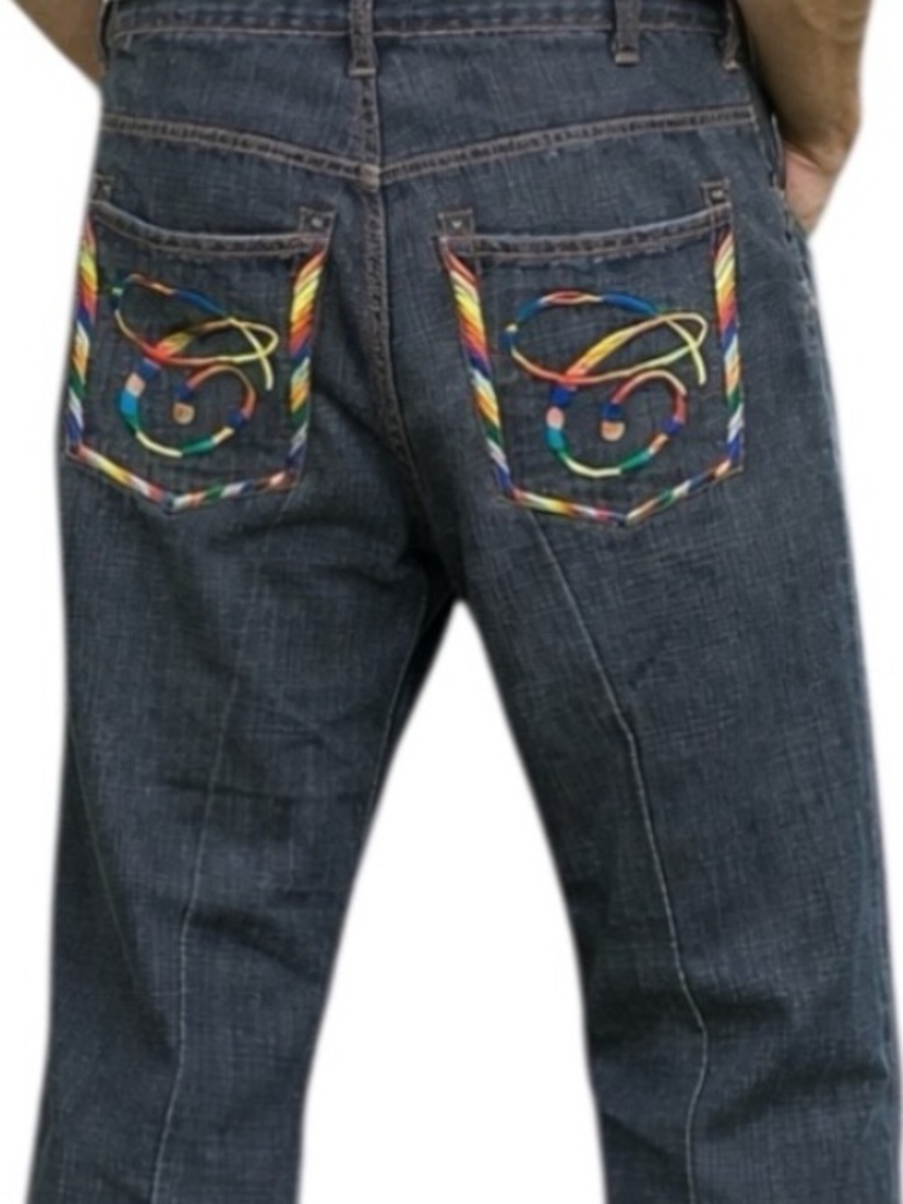 Vintage Russo Jeans Y2K Grunge Dark Gray Embroidered Pockets Baggy 40
ZZ